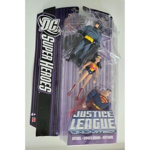MATTEL - DC‎ Superheroes JL Batman, Wonder Woman, Superman Figures 4.75 Inch